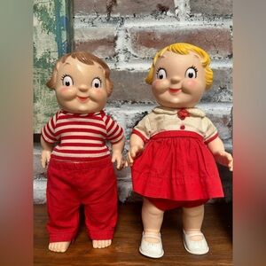Vintage 1970s Campbell’s Soup Kids 10" Dolls Boy & Girl Set